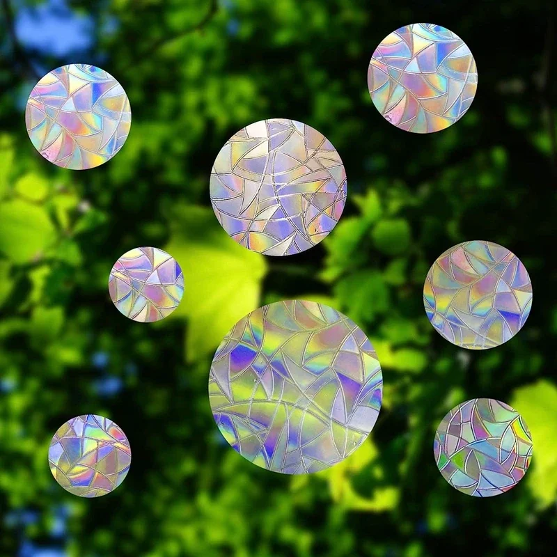 Wall Stickers Window Stickers Rainbow Suncatcher Window Stickers PVC Cat Butterfly Prism Glass Wall Sticker Home Kids Bedroom Decoration Self Adhesive Decal