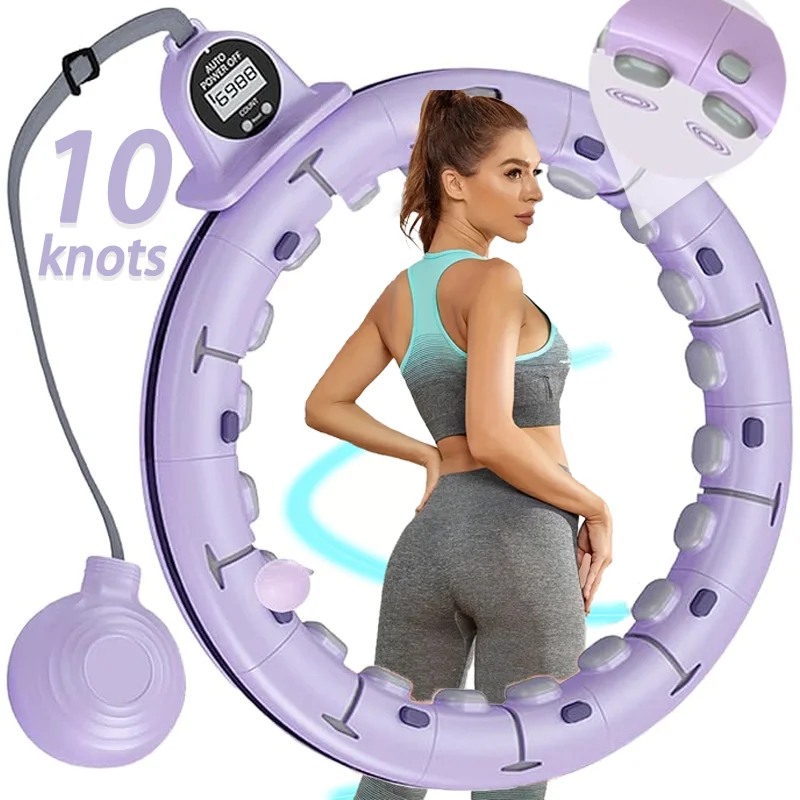 Portable Weighted Exercise Circle Hoops Weight Loss Smart Exercise 2in1 Adjustable with Detachable Knots Sport Fitness Equipment