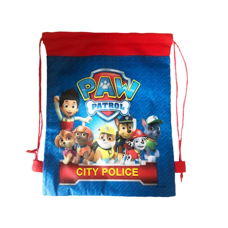 Patrol Drawstring Bag Cartoon Backpack Drawstring Shoes Clothes Toy Storage Non-Woven Fabric Waterproof Folding Shopping Bag