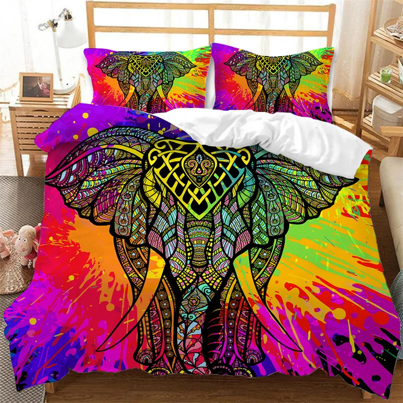 Elephant Duvet Cover King Queen Size Wild Animal Comforter Cover