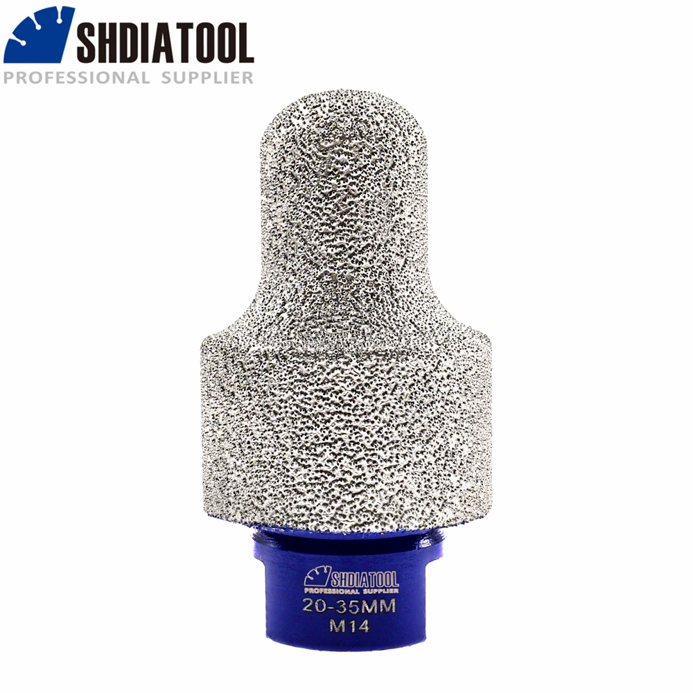 SHDIATOOL Vacuum Brazed Diamond Finger Bit 20-30MM Enlarge Shape M14 Round Bevel Existing Hole Porcelain Ceramic Marble Granite