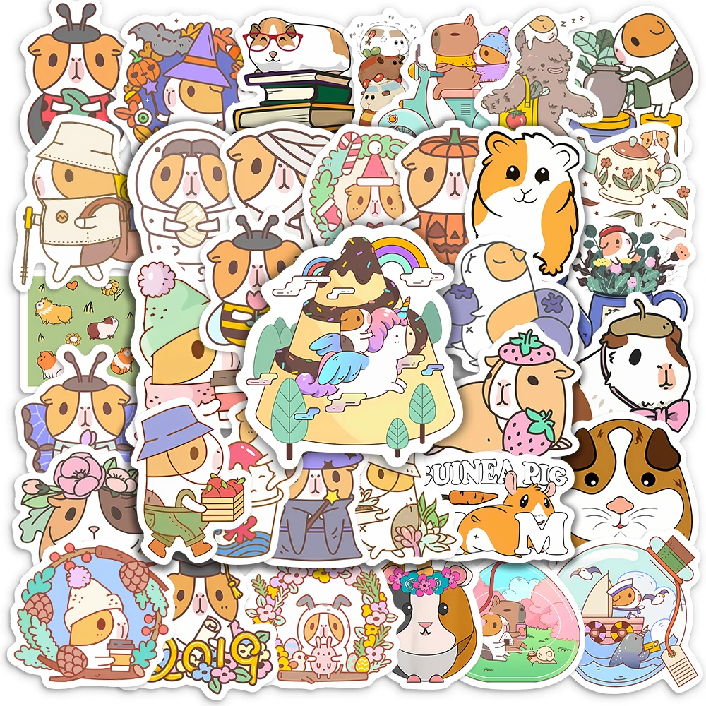 Kawaii Guinea Pig Stickers Cute Cartoon Animal Notebook Laptop Luggage Guitar Skateboard Waterproof Scrapbooking Material
