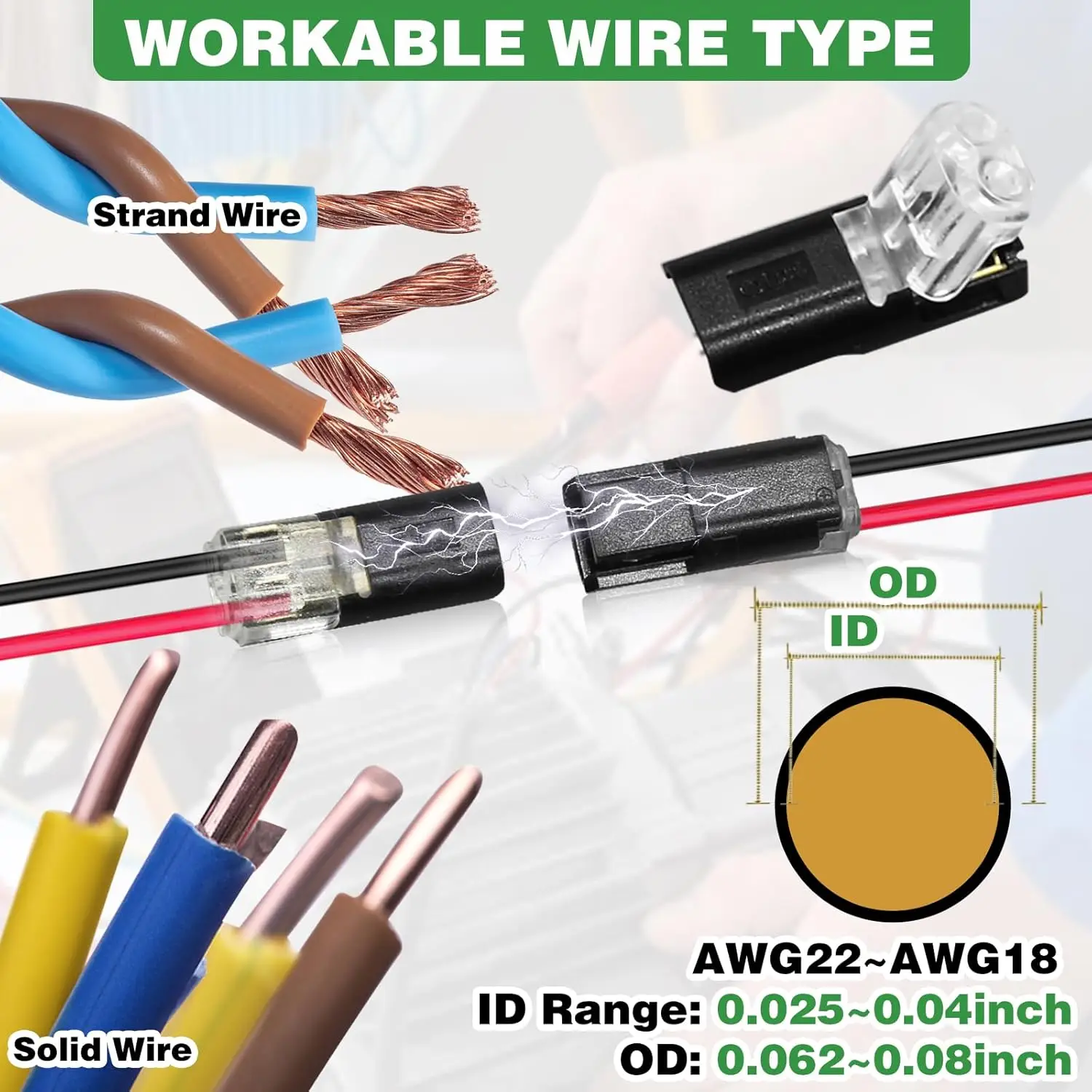 Dual Wire Locking Plug Connector for Low Voltage Applications, Ideal for LED Light Strips