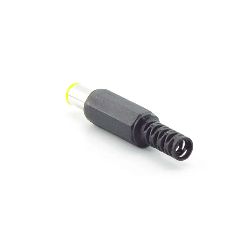 6.5mm x 4.4mm DC 남성 전원 커넥터 플러그 잭 어댑터 (1.3mm 핀 커넥터 포함) 노란색 헤드 6.5 4.4 남성 용접 오디오 DIY a1