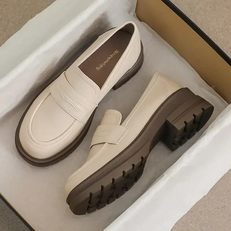 2025 Spring New Women's Soft Leather Shoes English Style