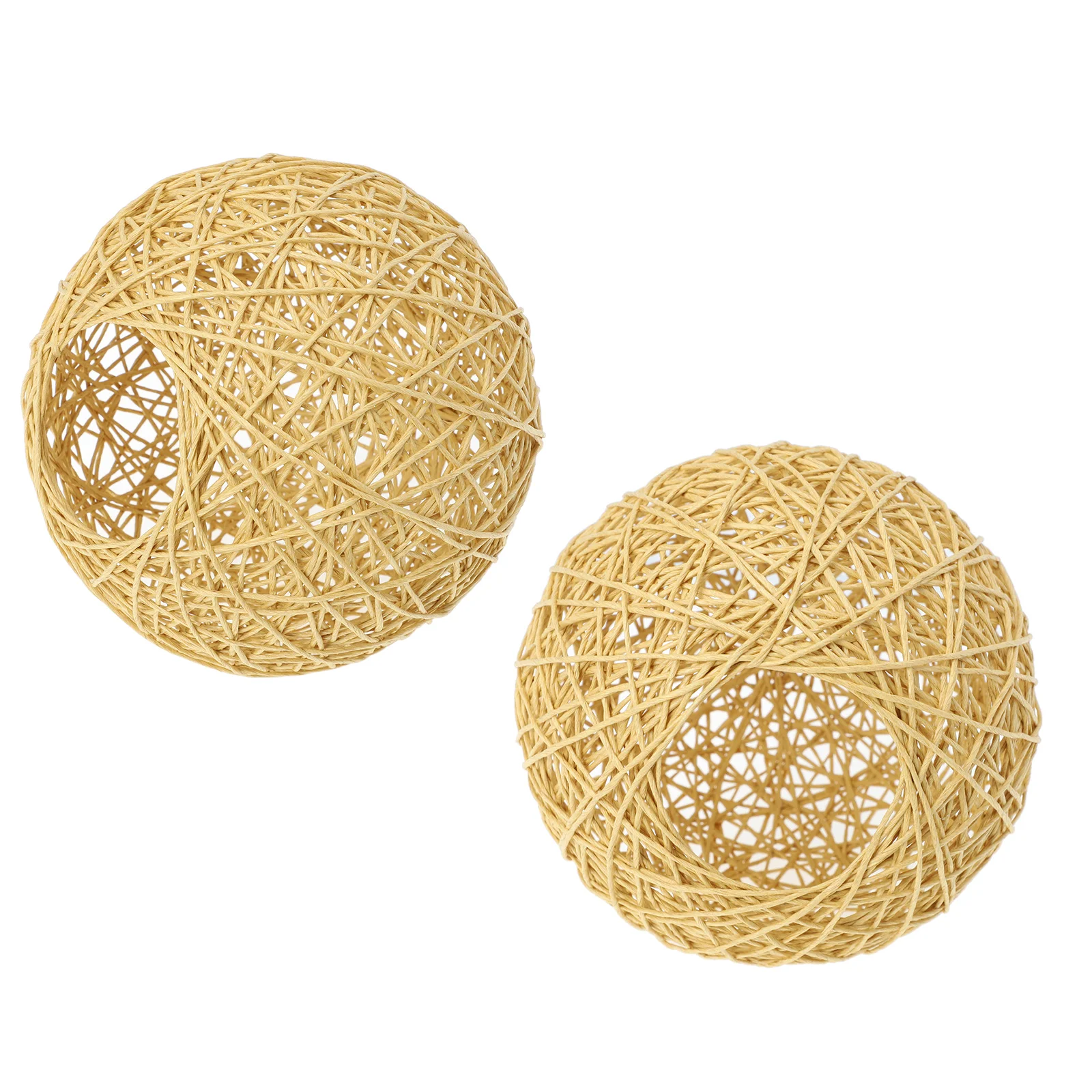 

2 Pcs Wall Lamp Shade Takraw Lampshade Child Nightstand Ceiling Fans Indoor Cotton Linen Retro Decor Woven Light Unique