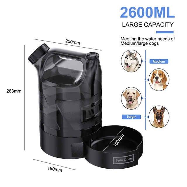 2.6L Dog Water Bottle Large Capacity Drinking Water Bottle Outdoor Sports Water Bottle Outdoor Cat and Dog Water Bottle 4