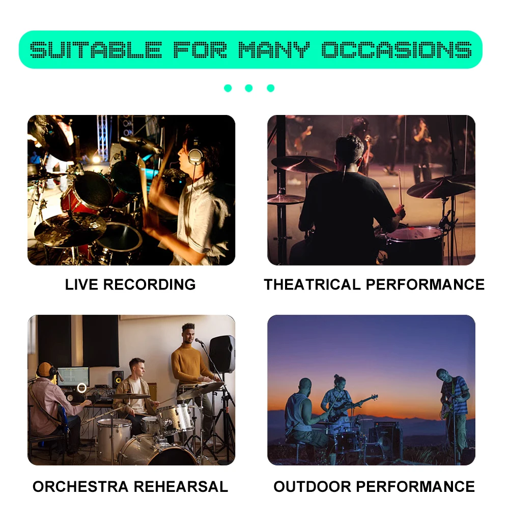Drum Microphone BETA 56A 52A 57A Musical Instruments Mic For Band DJ Stage Instrumental Performance Recording Live