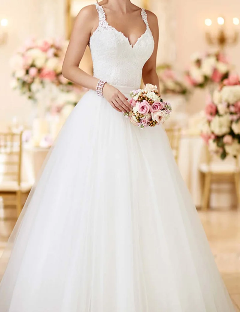 Detachable Wedding Dresses See Through Back Bridal Gowns Lace Appliques Sleeveless Beach Vestidos De Mariee