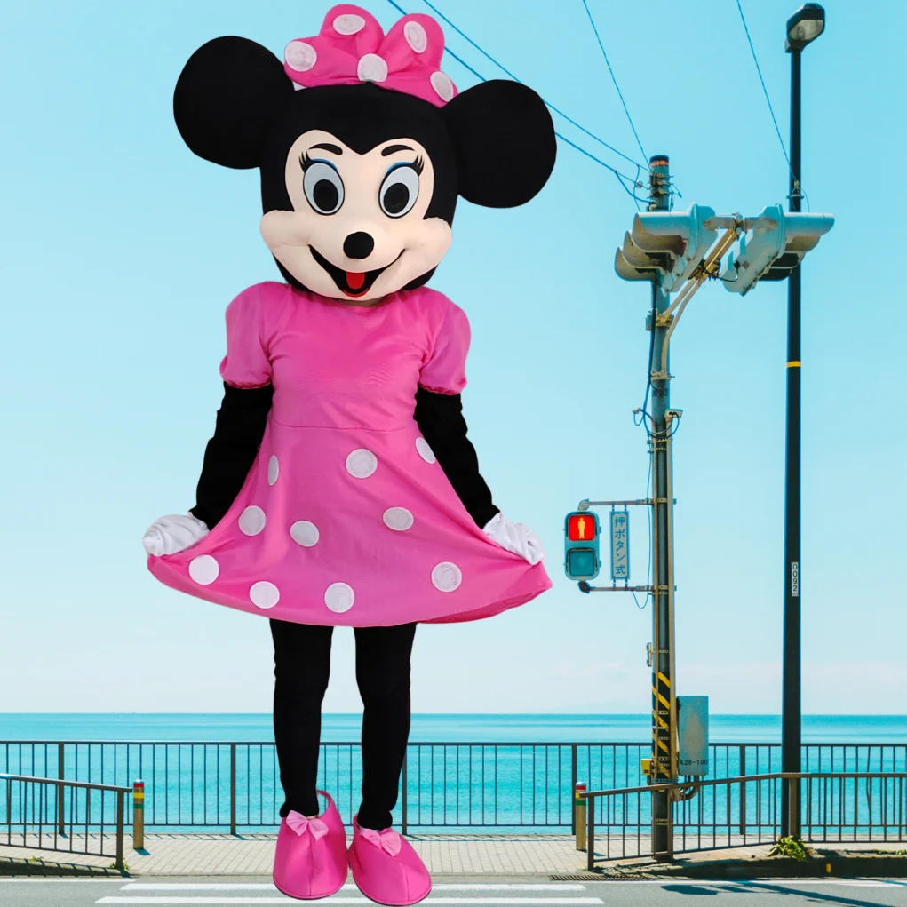 Pink Minnie Mouse Mascot Costume Mascot Disney Minnie Outfit