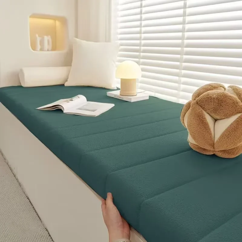 6 cm individuelle wasserdichte Bankkissen für drinnen und draußen, Teddy-Samt, Erkerfenster, Stuhl-Sitzpolster, dekoratives Polster, Gartenschaukeln, Rückenlehne