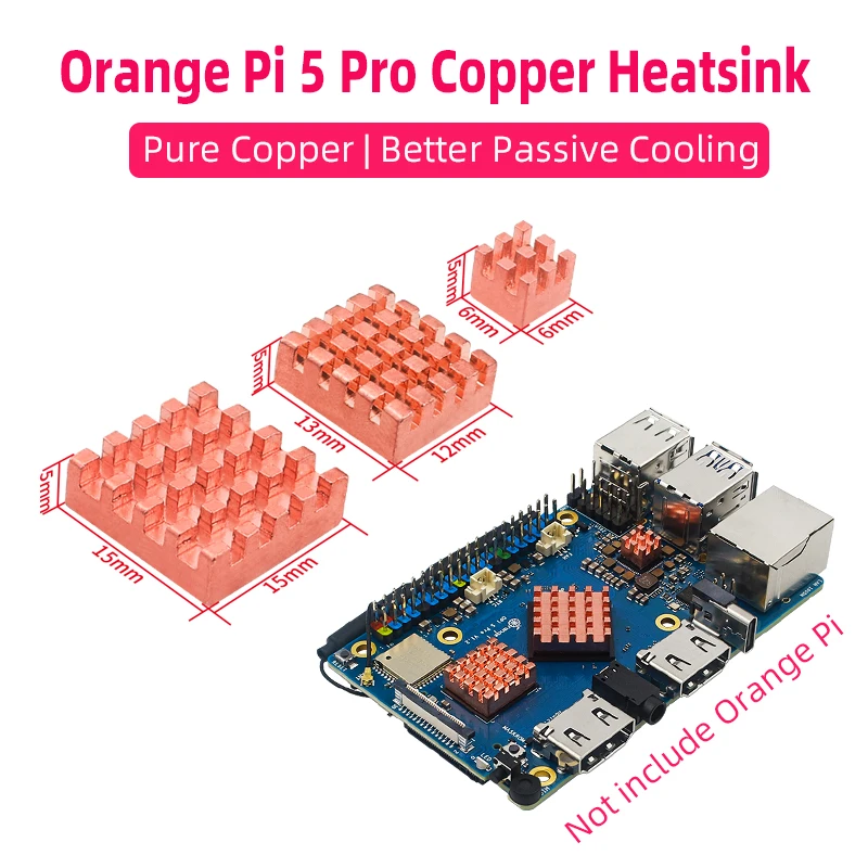 Orange Pi 5 Pro Heat Sink Pure Copper Heatsink Passive Cooling CPU RAM Radiator for OPI 5 Pro raspberry pi cooler chipset cooler