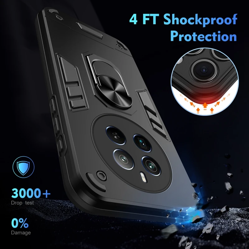 Shockproof Armor Lens Protector Case with Magnetic Ring Holder