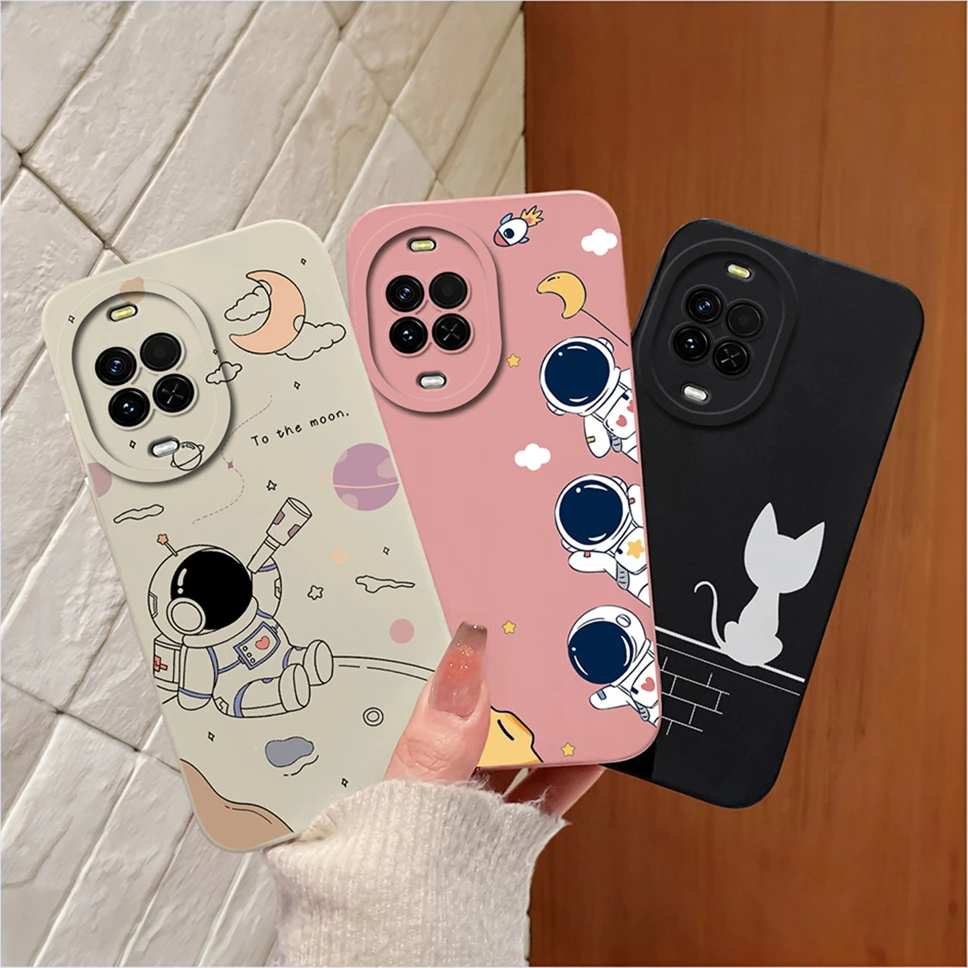 Cute Astronaut Soft Liquid Silicone Anti-Drop Phone Case - Smooth Protective Cover