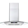 30 in. Wall Mount Range Hood with 380 CFM, Curved Glass, Ducted Convertible Ductless (additional filters needed, not included) 1