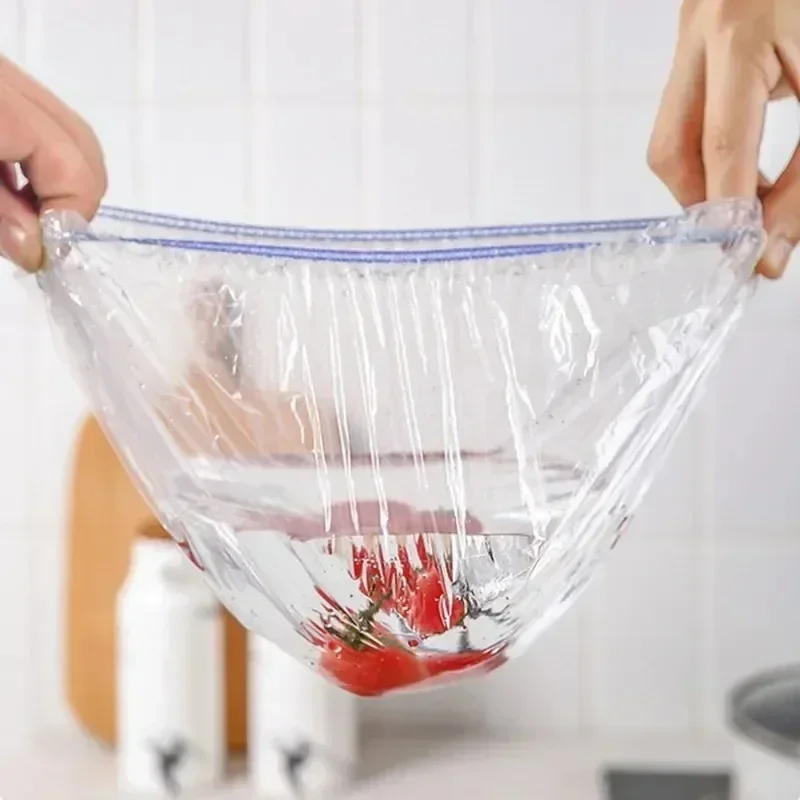 Description Picture 6 of itemDisposable Plastic Food Cover Colorful Elastic Wrap Fruit Food Covers Fresh-keeping Lid Bowl Plate Kitchen Packaging Storage Bag