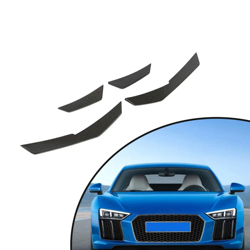 

Comfort Luxury Carbon Fiber Front Bumper Canards Fins Splitter Auto body kit for Audi R8 V10 -2 Door 2016 - 2018