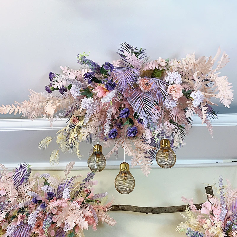 クリスマスオーナメント、金属製の花と葉の装飾品