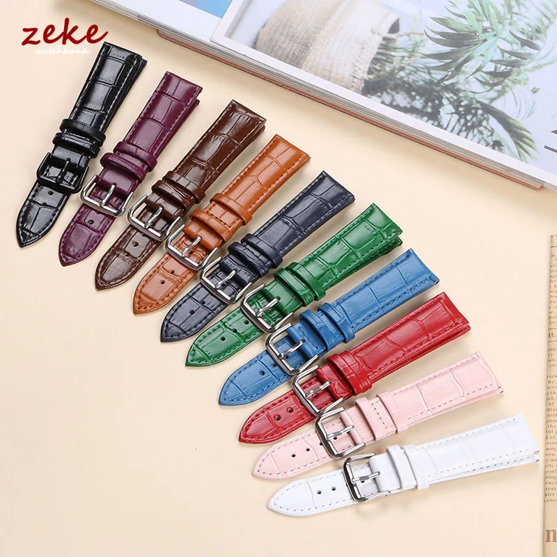 Elegant Genuine Leather Watch Strap: Soft Business Wristband with Pin Buckle