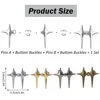 1/4Set Adjustable Waist Buckle Cross Star Shape Jean Buttons Pins Detachable Metal Buttons Waist Tightener Clothing Accessories 6
