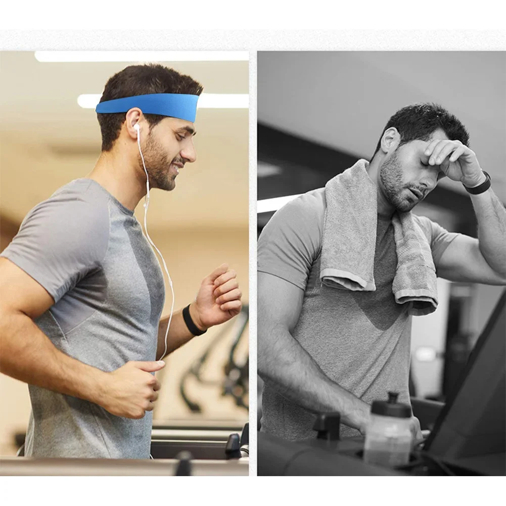 Sports Headband Running Fitness Sweatband Elastic Absorbent Sweat Cycling Jog Tennis Yoga Gym Head Band Hair Bandage Men Women