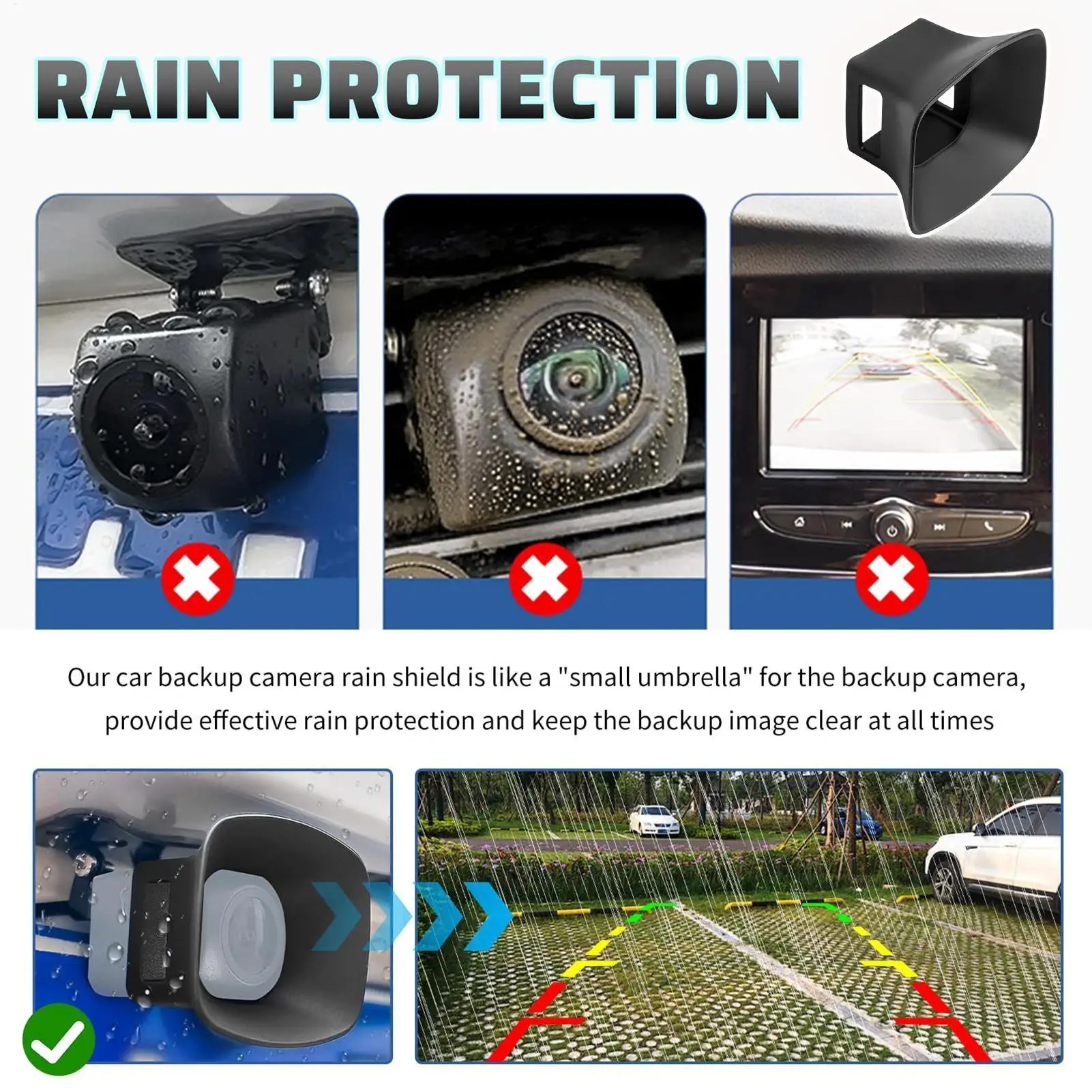 Universelle Silikon-Regenschutzabdeckung für Rückfahrkamera, Staubschutz für LKW, Wohnmobil und Fahrzeug-Außenschutz – Detail 2