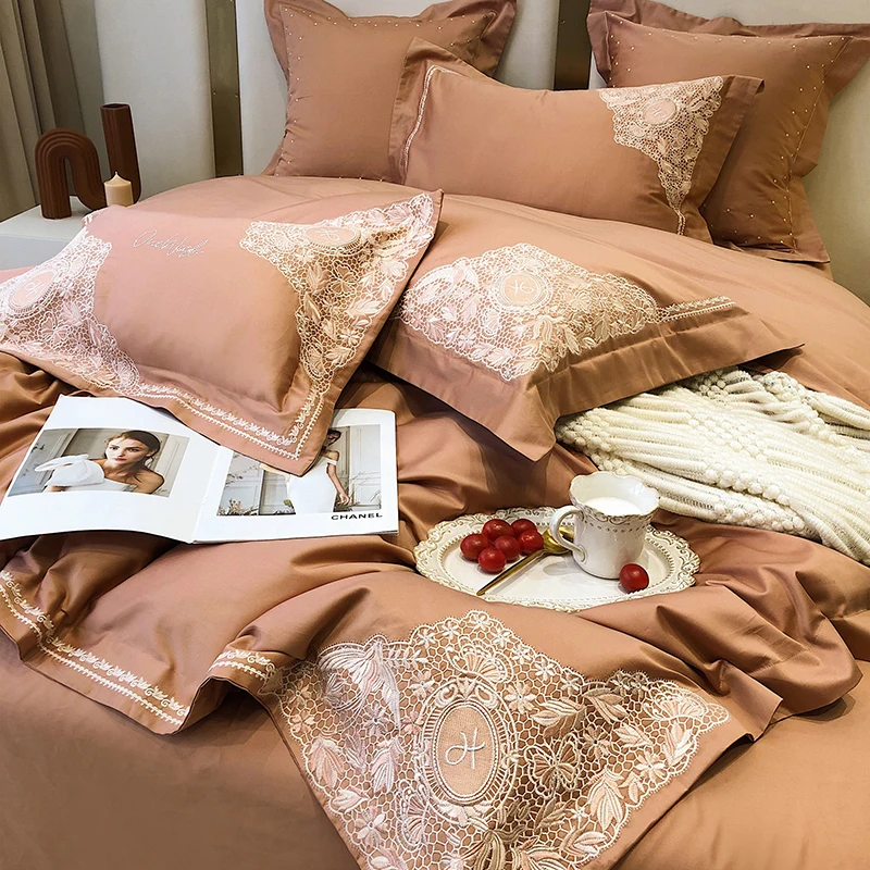 Waliicorners Egyptian Long-staple Cotton Quilt Cover Bed Linen Pillow Shams Bedclothes Luxury Embroidery 100S Australian Cotton Bedding Set 12 S92dee774e48d49858ce38f8c6f74b36aT