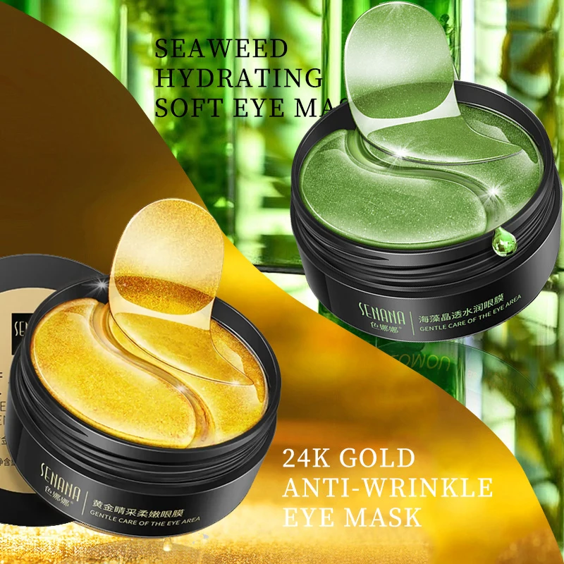 Eye Mask Patch Golden Eye Mask Spirulina Green Eye Mask Moisturizing Lifting Firming Crystal Moisturize lighten dark circles under the eyes