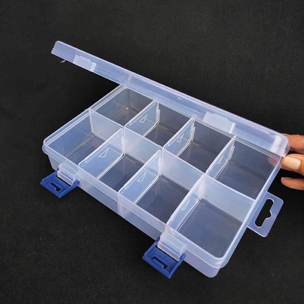 

Capacity Holder Storage Box Box 20*13.5*4.5cm Large Organizer Storage 8 Grids Plastic Tool Screw Case Compartment Adjustable
