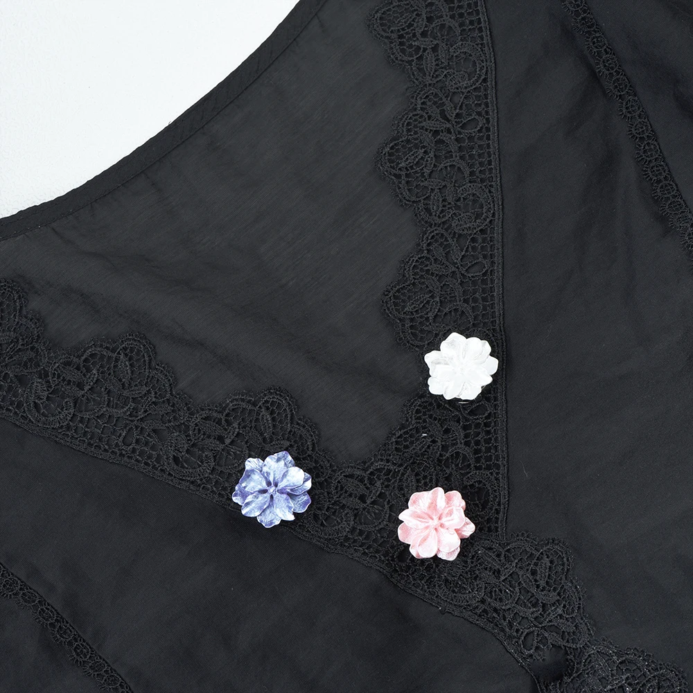 Pearlescent Gardenia Flower Button Covers Set for Women's Shirt Decoration