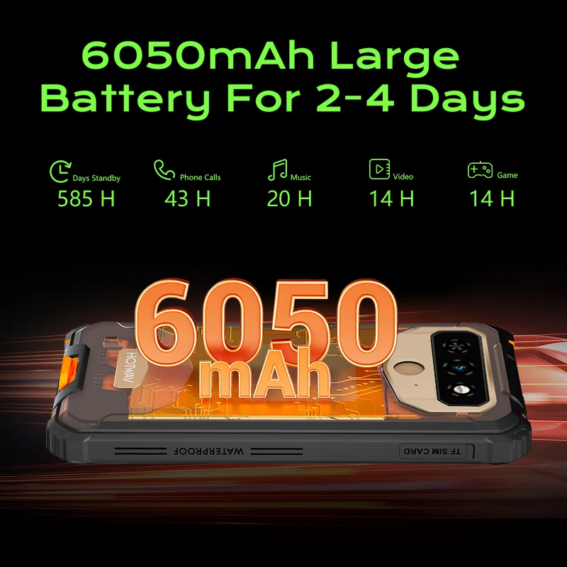 HOTWAV T5 Max 4G Rugged Phone, Android 13 OS, MTK6761, 6.0 "Screen, 4GB, 64GB, 6050mAh, Massive Battery, World Premiere, 2023 4