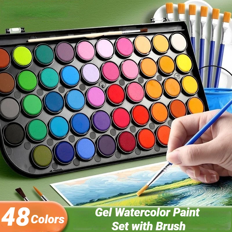 Gel Watercolor Paint Set with Brush For Adults Beginners Artists watercolor painting set watercolor paint watercolor pigment