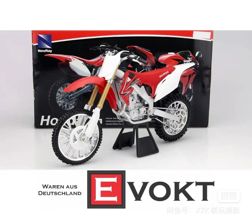 Moto de Ferro Trilha Miniatura Honda CRF 450R 1:6 na Caixa New-Ray