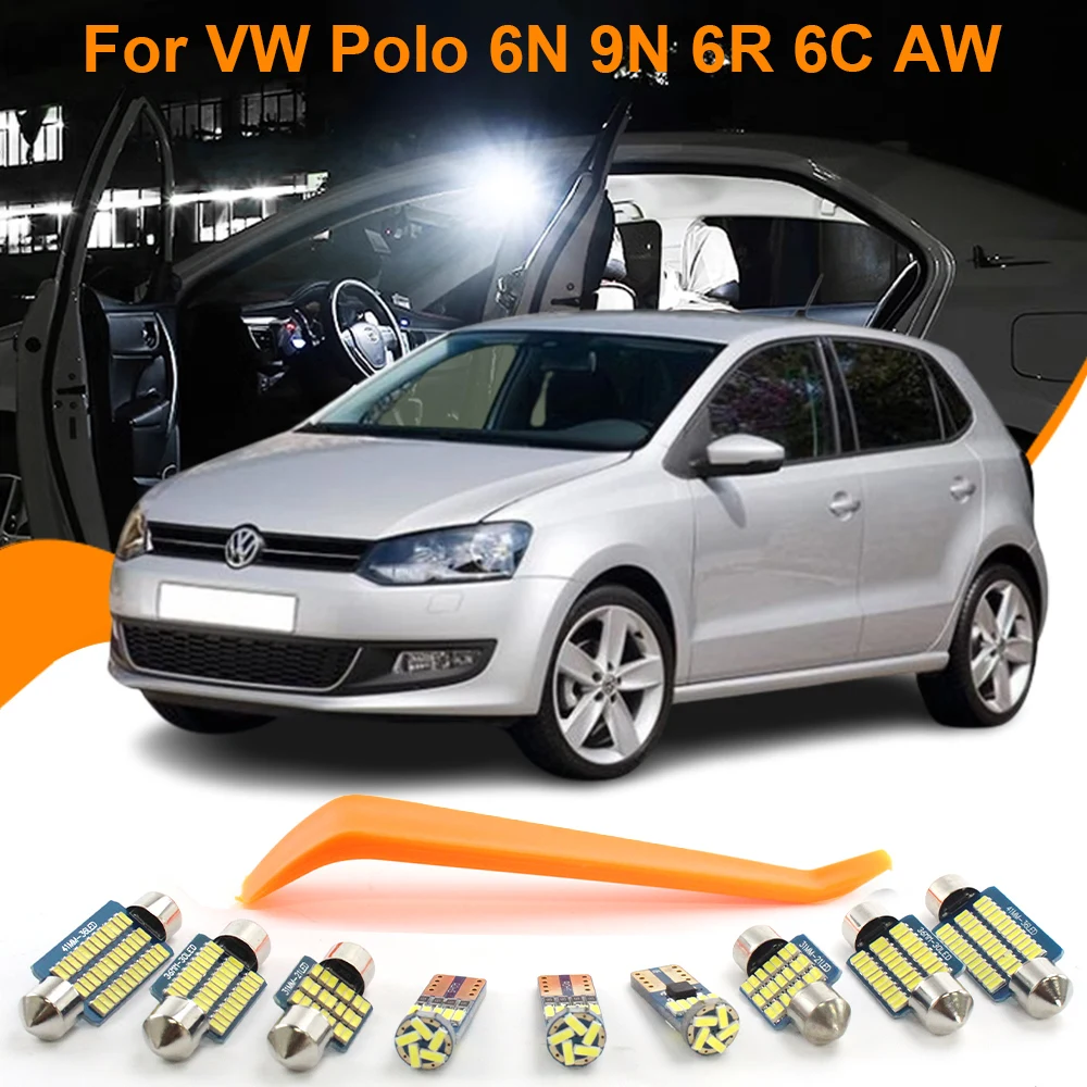 Car Led Interior Light Canbus Per Vw Volkswagen Polo 6R 6N 9 N3 9N 1995-2023 Accessori Reading Dome Trunk Lamps Footwell Lights