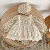 2025 New Spring 0-24M Children Clothes Toddler Baby Girls Romper+Hat Long Sleeved Cotton Printing Korean Style Climbing Suit