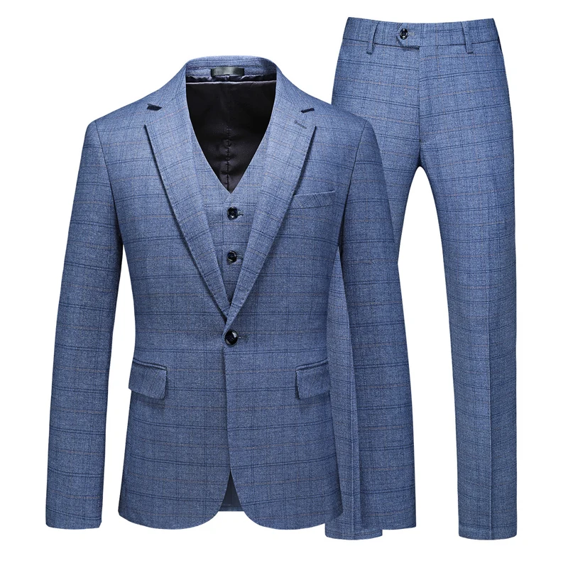 Men's Business Casual Three-Piece Set Bridegroom Dress Suit