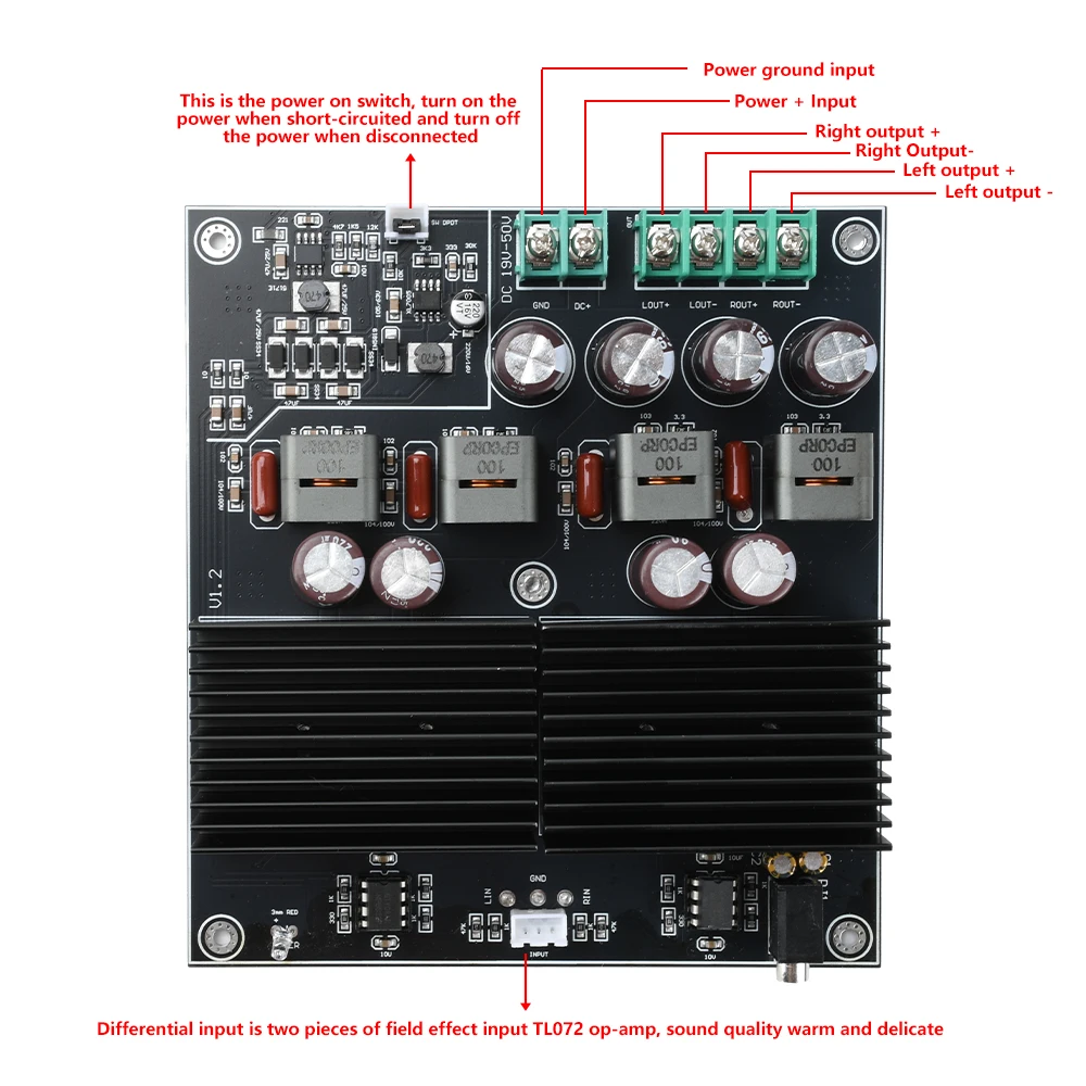 HIFI DualCore TPA3255 스테레오 앰프 모듈 2 채널 600W + 600W 디지털 전력 증폭기 DC19-50V 클래스 D 오디오 앰프 보드