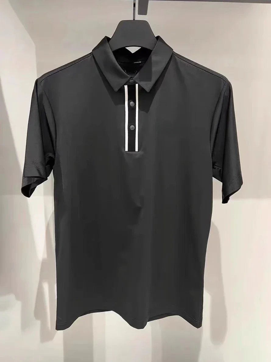 

Корейская летняя быстросохнущая дышащая футболка и шорты для гольфа 2024, Классический комплект черно-белой уличной футболки