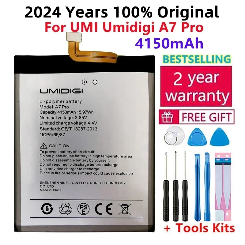 100% Original NEW A7 Pro Battery 4150mAh For UMI Umidigi A7 Pro A7Pro Mobile Phone Bateria High Quality Li-polymer Batteries new original 3300mah a3 phone battery for umi umidigi a3 a3 pro in stock high quality genuine batteries with tracking number