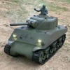 Remote Control Tank M4A3 Sherman RC Battle War Military Vehicle Metal Steel Gear Box Smoke Shooting Sound Effect Collection 1