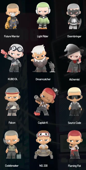 Popmart kuboアクションフィギュアコレクション、キャラクターシリーズ