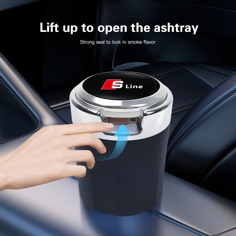 Car interior ashtray portable garbage box storage barrel for Audi A1 A2 A3 A4 A5 A6 A7 A8 Q1 Q2 Q3 Q4 Q5 Q6 Q7 Q8 TT RS3 S5 B8