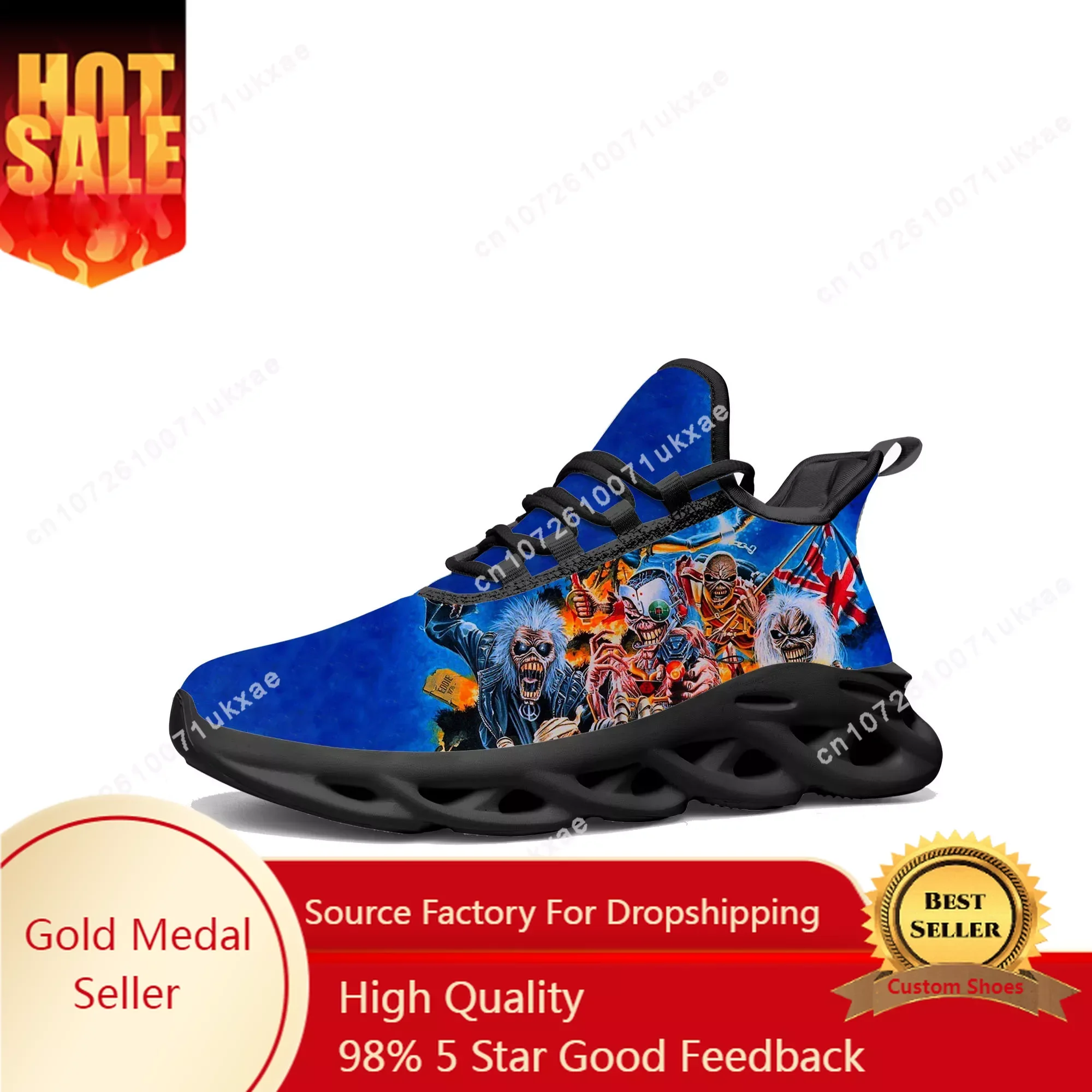 Maidens Heavy Metal Rock Band Singer Music Iron Flats Sneakers Mens Womens Sports Shoes High Quality Sneaker customization Shoe