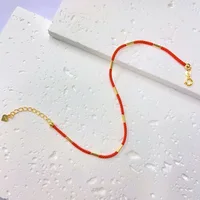 Bracelet à cordes rouges dorées 18 carats pour femmes, bijoux fins de luxe, haute qualité, tendance, Festival, haut 3