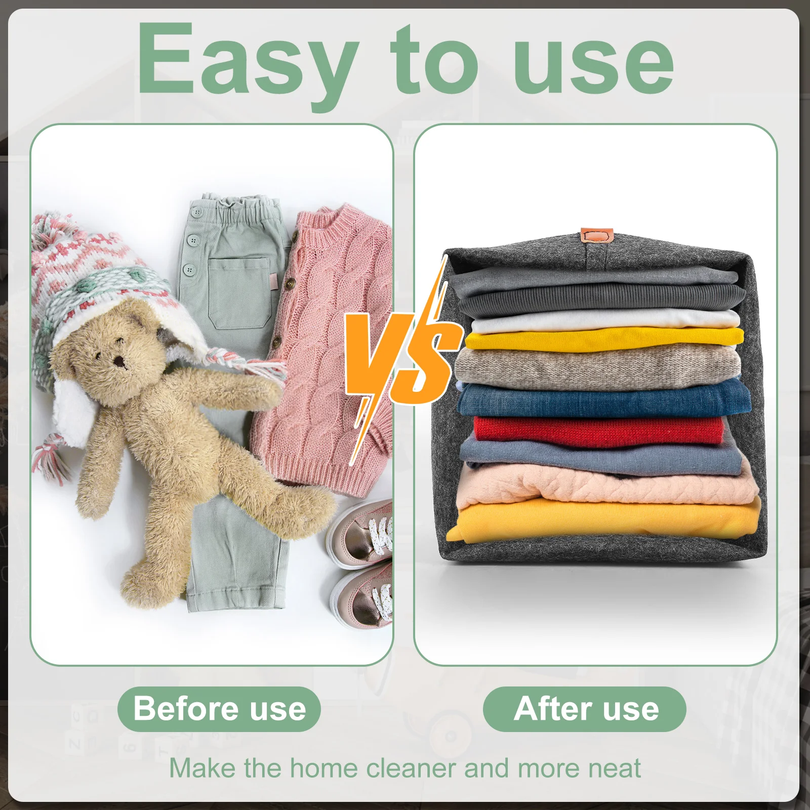 1/6Pcs Storage Cubes Closet Clothes Shoes Storage Containers Foldable Felt Fabric Cube Storage Bins Toy Cube Baskets Saves Space