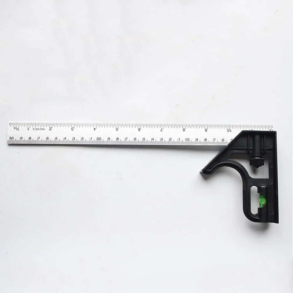 90&deg; Combination Angle Square Metric Angle Finder & Protractor Ruler Level Tool Measuring Tool Electronic Gauge Stainless