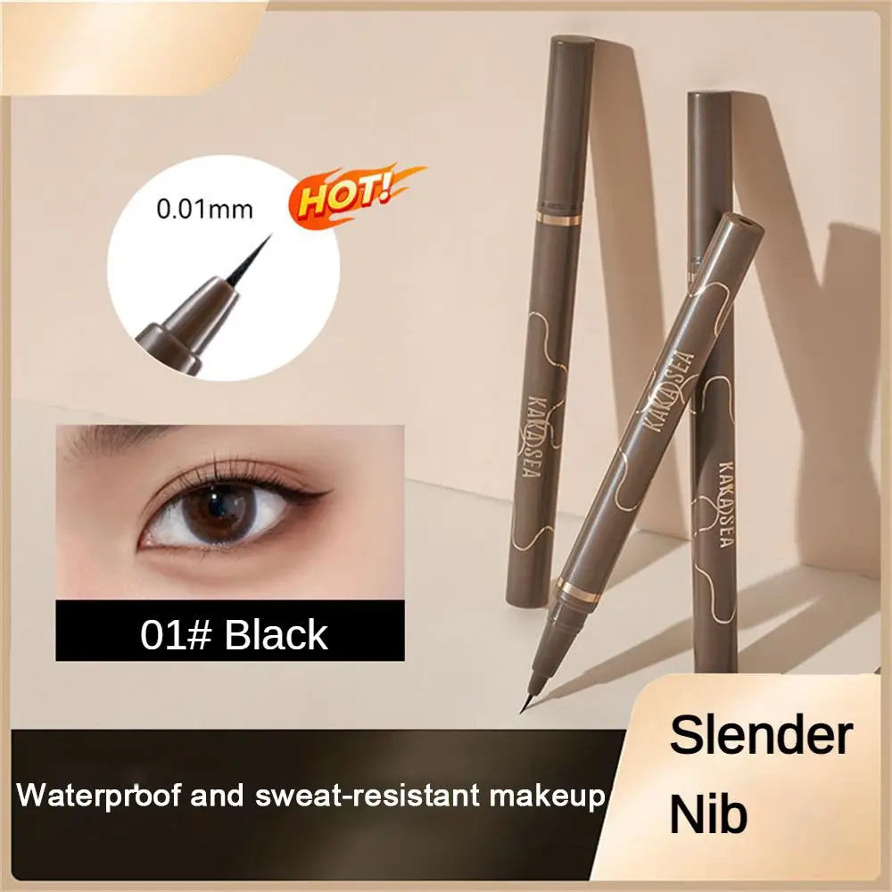 

Waterproof Quick Dry Liquid Eyeliner Pen Ultra-fine Matte Black Brown Lasting Lying Silkworm Eyeliner Pencil Beauty Eyes Makeup