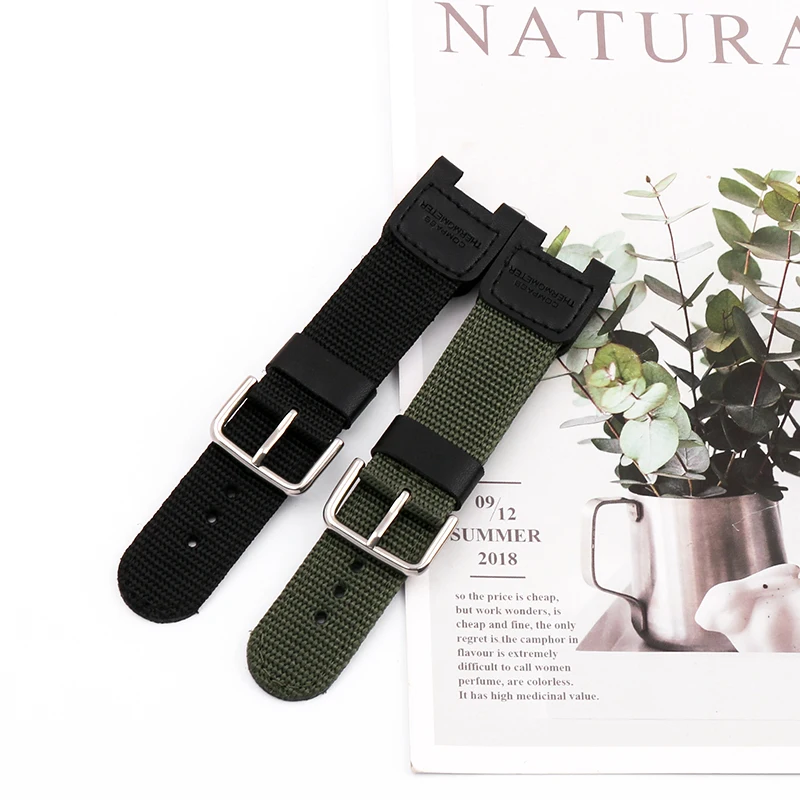 Accessori Per Orologi Adatti Per Casio Sgw-100 Sgw-200 Nylon Canvas Series Cinturino Traspirante Unisex