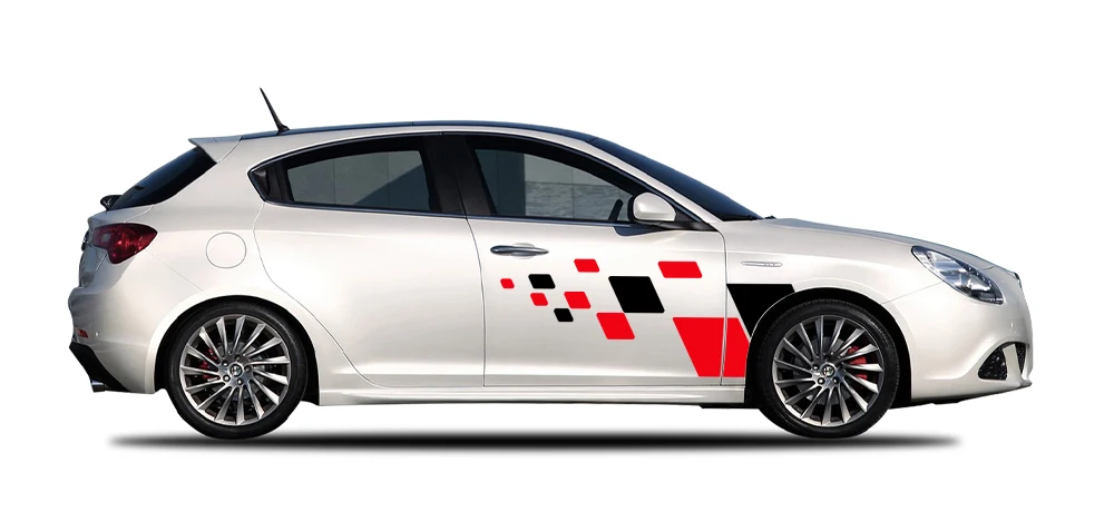 Für alfa romeo giulietta rennsport grafiken 2pcs autos eiten aufkleber vinyl film dekor abziehbilder auto externes tuning zubehör – Detail 2