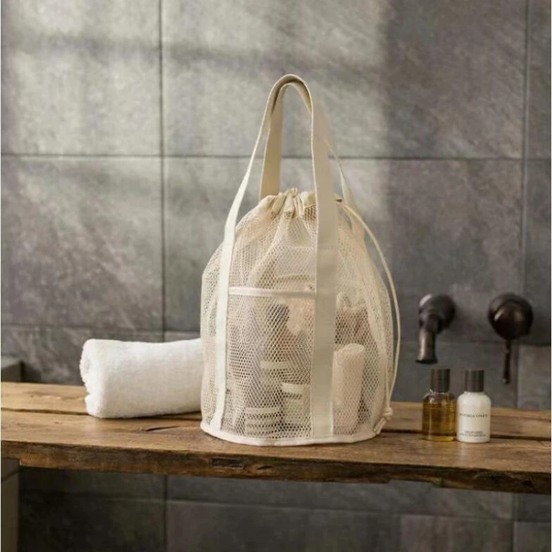 

Flodable Mesh Nylon Drawstring Handbags Travel Large Capacity Casual Cosmetic Bag Organizer Rope Bundle Pocket Swim Washing Bag